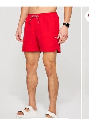 Fabletics The Swim Trunk 5" In Heated Red